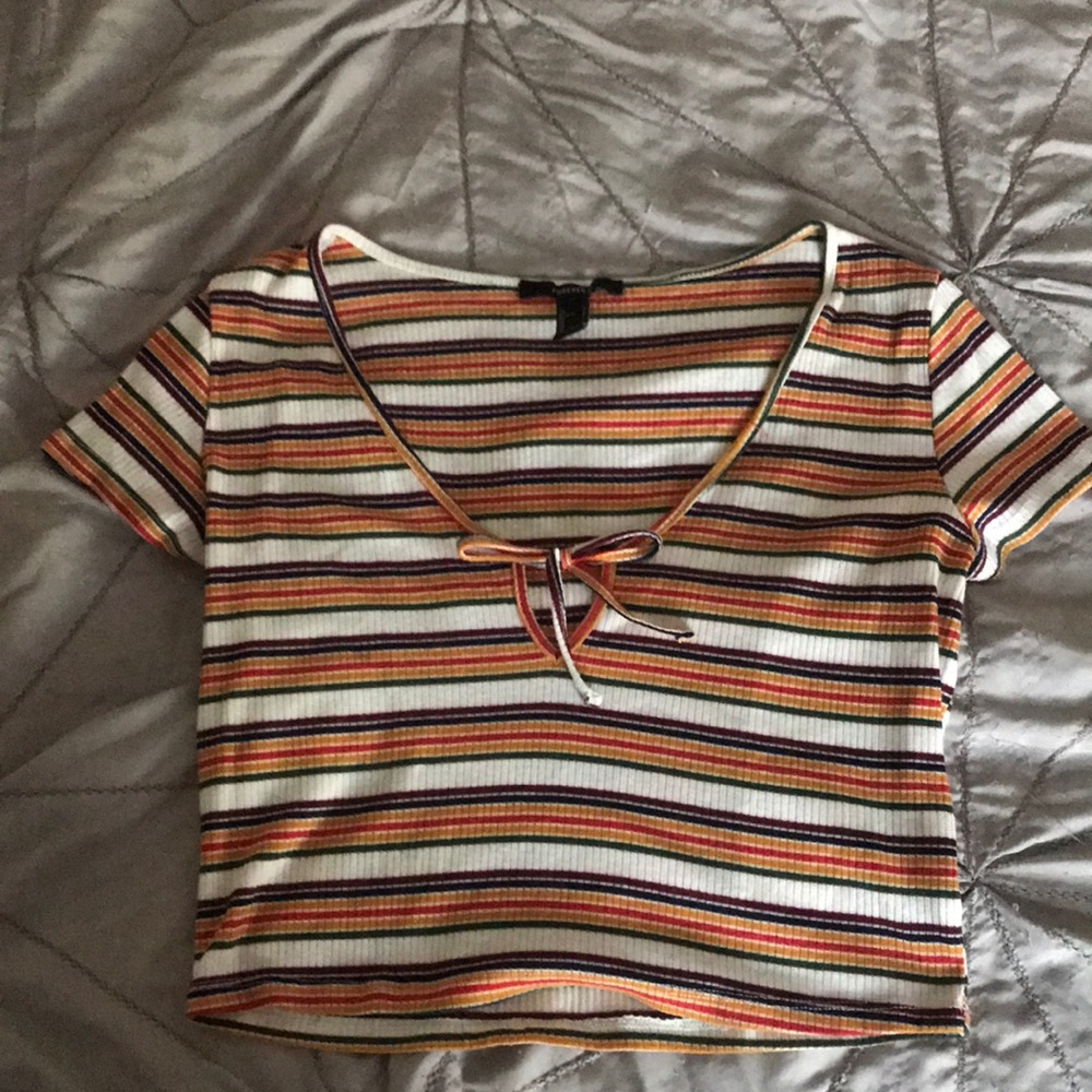 Cropped striped shirt